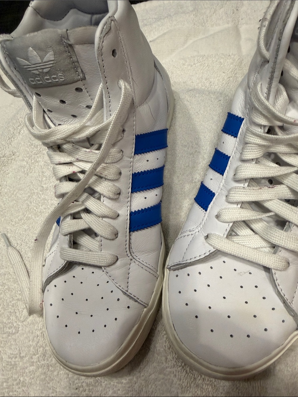 adidas White and Blue High-Top Sneakers Men’s size 8